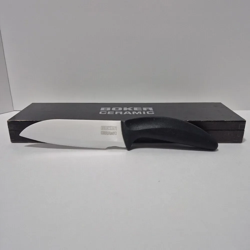 Boker Ceramic Santoku Knife 5” White Blade, Delrin Handle